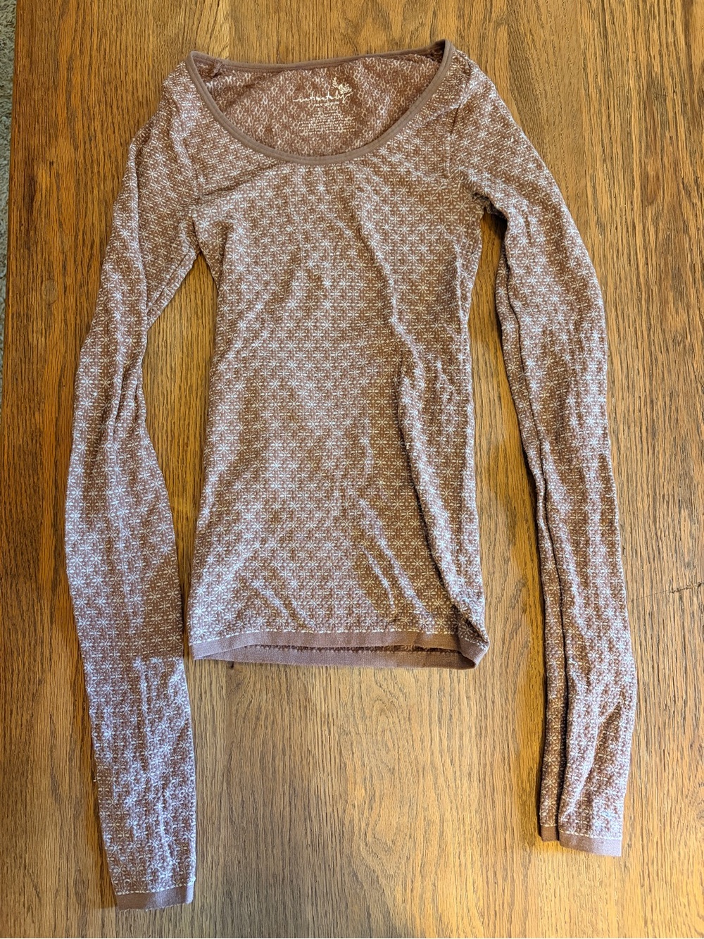 Women’s Long Sleeve Scoop Neck Free People Top - Dusty Mauve/Taupe sz XS